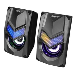 Snopy SN-X25 2.0 Multimedia RGB Işıklı 3W*2 Siyah USB Speaker