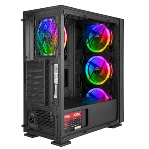 Everest KASTRA Real 500W Siyah 4 Adet Rainbow Fanlı Kasa