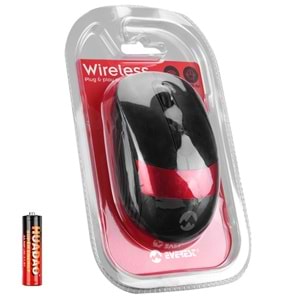 Everest SM-18 Usb Siyah/Kırmızı 2.4Ghz Optik Kablosuz Mouse