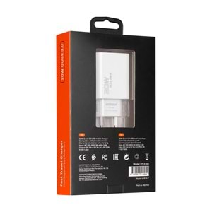 Hytech HY-XT60 20W Quick 3.0 Beyaz Ev Hızlı Şarj Adaptör