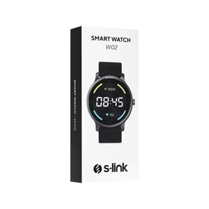 S-Link W02 DaFit Uyumlu+ Bluetooth 1.28 Ekran 200mAh Bataryalı Siyah Akıllı Saat/ Smart Watch