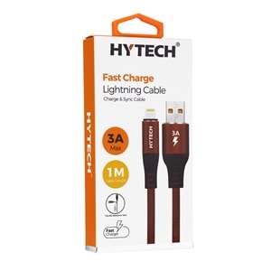 Hytech HY-X310 3A iPhone Lightning 1M, Kırmızı Şarj Kablosu