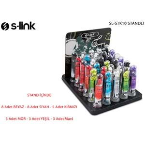 S-link SL-STK10 30'lu stand set 8*Beyaz + 8*Siyah + 5*Krımızı 3*Mor + 3*Mavi + 3*Yeşil Kulak İçi Mikrofonlu Kulaklık