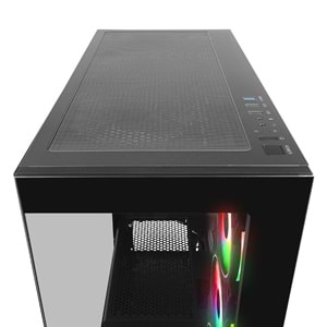Rampage HYDRA V3 BLACK Temperli Camlı Siyah 7*12cm RGB Fan ATX Mid-T Exclusive Gaming Oyuncu Kasası