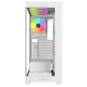 Rampage HYDRA V3 WHITE Temperli Camlı Beyaz 7*12cm RGB Fan ATX Mid-T Exclusive Gaming Oyuncu Kasası