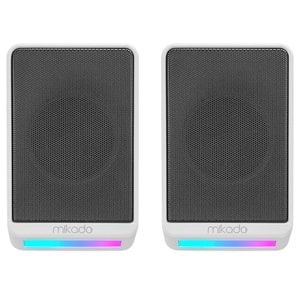 Mikado MD-178 2.0 3W*2 Beyaz RGB Aydınlatmalı USB + 3.5mm USB 5V Speaker Hoparlör