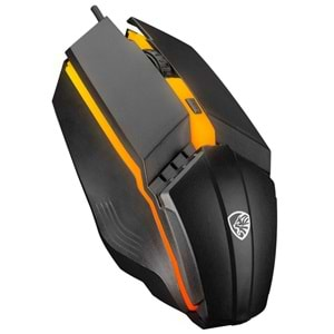 Hytech HKM-X86 QUIN Siyah Usb Gökkuşağı Zemin Aydınlatmalı Gaming Oyuncu Klavye + Mouse Set