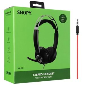 Snopy SN-C01 3.5mm Stereo Ofis-Call Center-Toplantı Siyah Profesyonel Mikrofon+Kulaklik