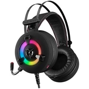 Rampage Miracle-X2 PLUS Siyah RGB Led 7.1 Surround Sound System Gaming Mikrofonlu Oyuncu Kulaklığı