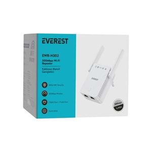 Everest EWR-N302 2.4GHz 300Mbps 1xWAN/LAN Port 2x2dBi Anten Repeater+AP Kablosuz Menzil Genişletici