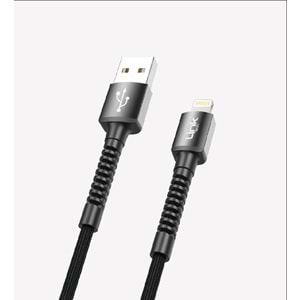 Link Tech K550 Siyah Safe 3A Örgülü Metal Başlı Lightning