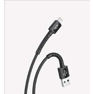 Link Tech K550 Siyah Safe 3A Örgülü Metal Başlı Lightning