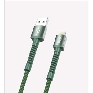 Link Tech K550 Yeşil Safe 3A Örgülü Metal Başlı Lightning