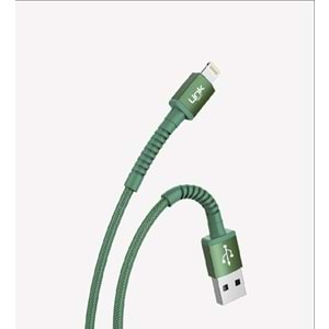 Link Tech K550 Yeşil Safe 3A Örgülü Metal Başlı Lightning