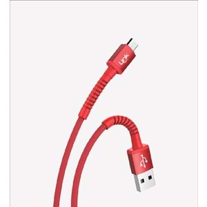 Link Tech K551 Kırmızı Safe 2.4A Örgülü Metal Başlı Mikro USB Şarj Kablosu