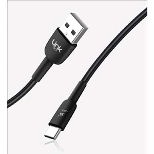 Link Tech K602 Siyah Safe Fast 1m 3A USB-A Tip-C Şarj Kablosu