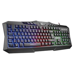 Rampage KM-404 ARGENTI Rainbow Aydınlatmalı USB Gaming Combo Q Klavye + Kulaklık + Mouse + Mousepad