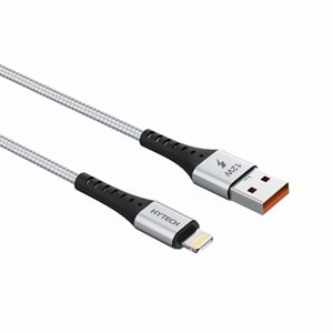 Hytech HY-X331 1m 2.4A Lightning Silver Gri Data + Şarj Kablosu