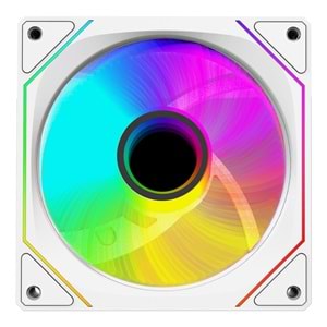 Rampage 7C-120B 120*120*25mm Double Ring Aynalı ARGB Beyaz Kasa Fanı