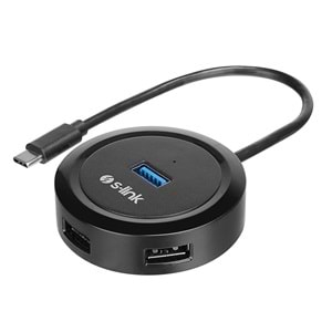 S-link SW-U340 4 Port Usb 3.0 Gri Type-C Hub