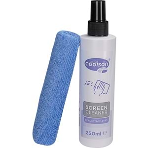 Addison 300871 Ekran Temizleyici Sprey 250ml + Mikrofiber Bez