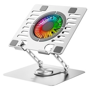 Addison AD-RC35 360 Derece Dönebilen Fanlı RGB Işıklı Ayarlanabilir Metal Laptop Stand