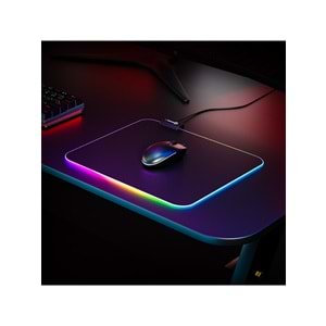 Rampage BLITZ RGB M (MP-23) Siyah 252*328*3mm RGB Ledli Gaming Mouse Pad