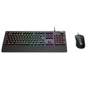 Rampage KM-9858 JAZZY V2 Siyah Usb RGB Aydınlatmalı Q 12800 DPI Mouse Gaming Oyuncu Klavye Mouse Set