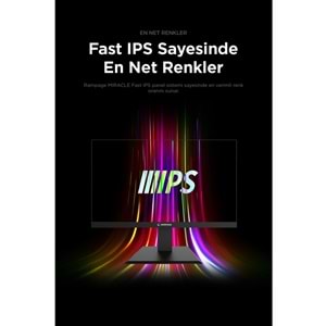 Rampage MIRACLE MC27RQ180 27'' 180Hz 1ms Fast IPS QHD 2K HDR Freesync Pivot PC Flat Oyuncu Monitörü