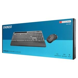 Everest KM-9676 Siyah Multimedya Tablet-Telefon Standlı Klavye + Mouse Set
