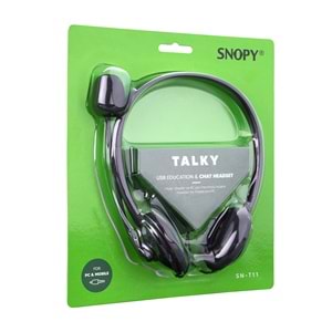 Snopy SN-T11 onn.go 3,5mm Çağrı/Eğitim İçin Mikrofon Kontrollü Call Center Stereo Notebook-PC Kulaklık