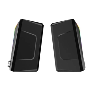 Lecoo DS104 Kablolu USB + 3.5mm Jack 6W RGB Aydınlatmalı Masaüstü Hoparlör Siyah