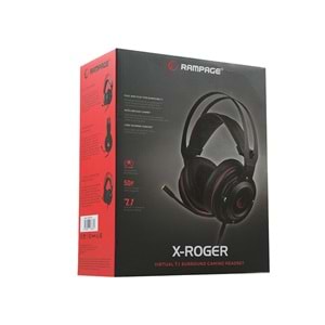 Rampage X-ROGER G16 Siyah 7.1 Surround Sound System Metal Kasa Profesyonel Mikrofonlu Oyuncu Kulaklığı