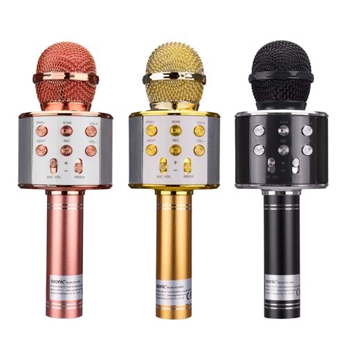 Asonic As-M09 Karışık Renkli Bt,Aux,Usb,Tf Card Destekli Karaoke Mikrofon