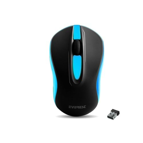 Everest Dlm-380 Siyah/Mavi Optik Kablosuz Mouse