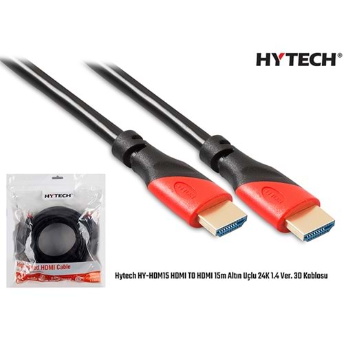 Hytech Hy-Hdm15 Hdmı To Hdmı 15M Altın Uçlu 24K 1.4 Ver. 3D Kablosu