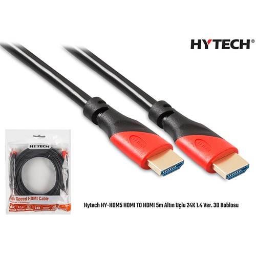 Hytech Hy-Hdm5 Hdmı To Hdmı 5M Altın Uçlu 24K 1.4 Ver. 3D Kablosu