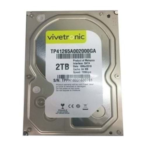 Vivetronic TP41265A002000GA 2TB 3.5 SATA HDD