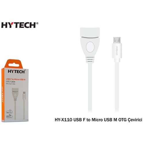 Hytech HY-X110 Beyaz USB F to MicroUSB M OTG Çevirici