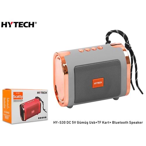 Hytech HY-S30 Gümüş Usb+TF Kart DC 5V Bluetooth Speaker