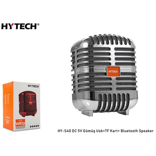 Hytech HY-S40 Gümüş Usb+TF Kart DC 5V Bluetooth Speaker