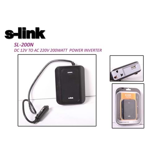 S-link SL-200W 200W Çakmaktan Power Inverter