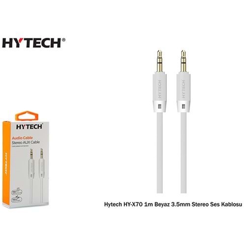 Hytech HY-X70 1m Beyaz 3.5mm Stereo Ses Kablosu