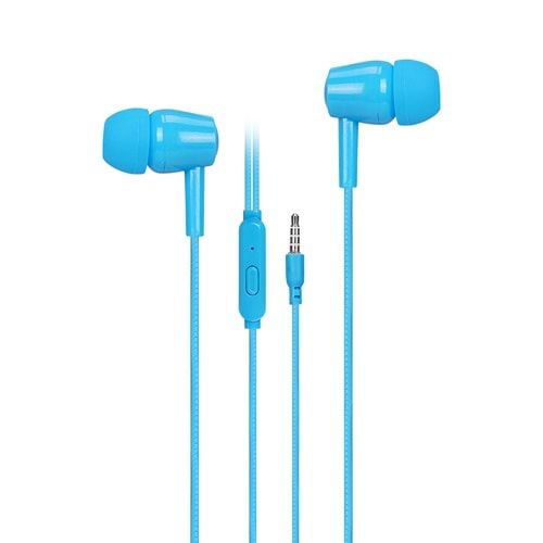 AS1 Mobil Telefon Uyumlu Kulak içi Mavi Mikrofonlu Kulaklık