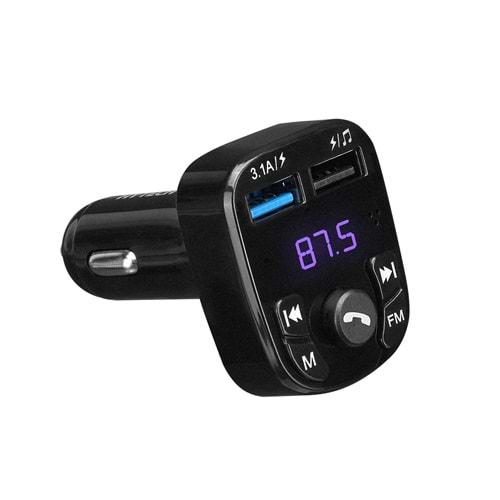 Hytech HY-XCB35 Çift USB 5V 3.1A LED Ekran USB Siyah Bluetooth Fm Transmitter