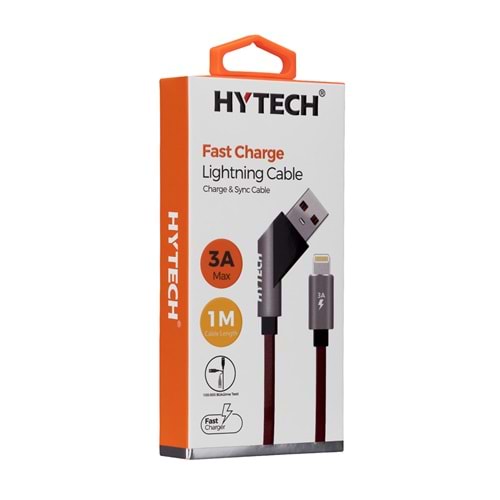 Hytech HY-X315 3A iPhone Lightning 1M, Kırmızı Şarj Kablosu