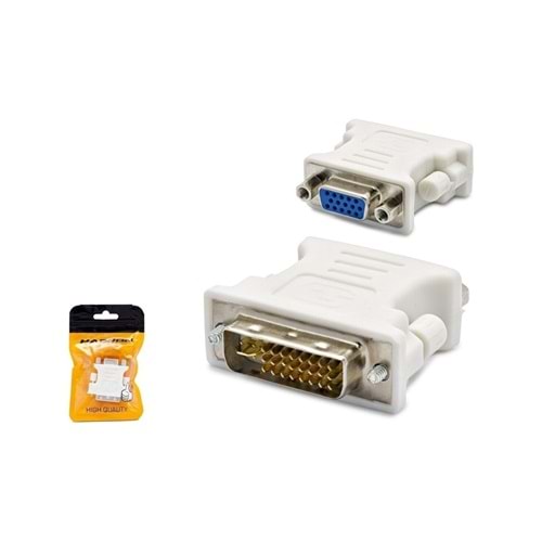 HADRON HDX1261 DVI (M) TO VGA (F) ÇEVİRİCİ 24+5 BEYAZ