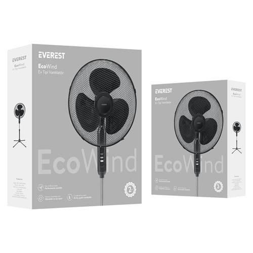 Everest FAN10 EcoWind Siyah 16
