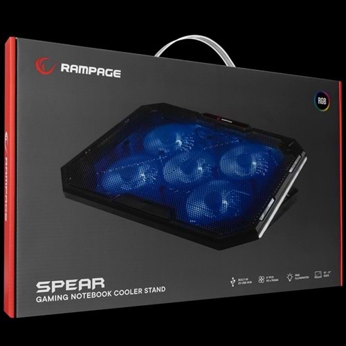 Addison Rampage AD-RC15 SPEAR Siyah 5 Fan 2 USB RGB Işıklı 15