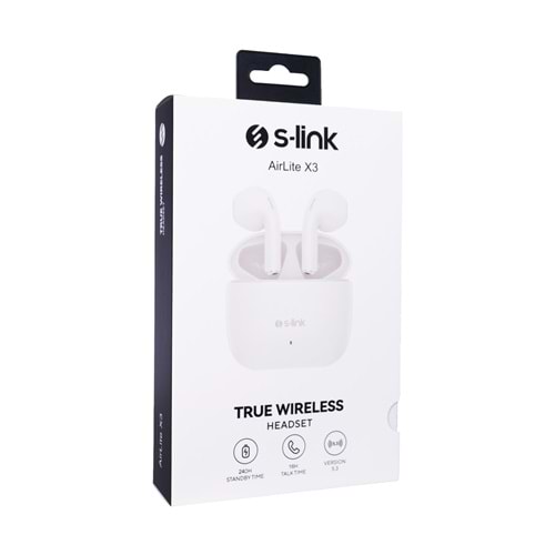 S-link AirLite X3 Beyaz TWS Bluetooth V5.3 TWS Mikrofonlu Kulaklık